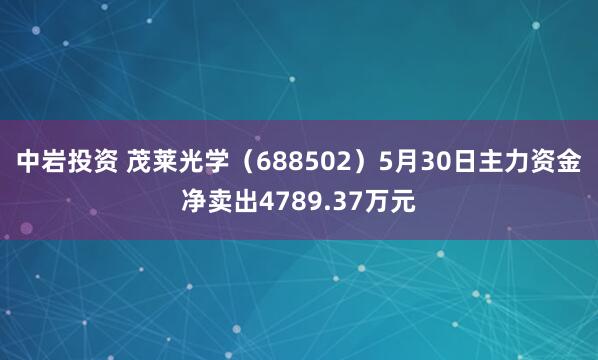 中岩投资 茂莱光学（688502）5月30日主力资金净卖出4789.37万元