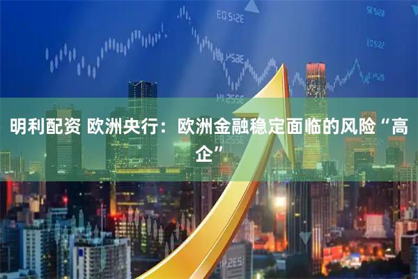 明利配资 欧洲央行：欧洲金融稳定面临的风险“高企”
